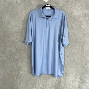 Peter Millar Summer Comfort Polo Shirt Mens XL Blue‎ Geometric AOP Golf Golfing